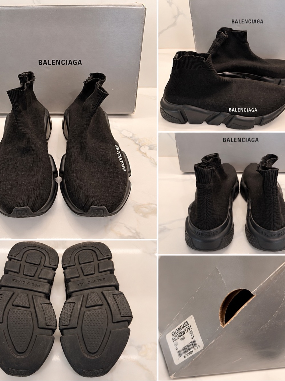 Balenciaga Black Men's Speed Trainer Sock Sneakers
